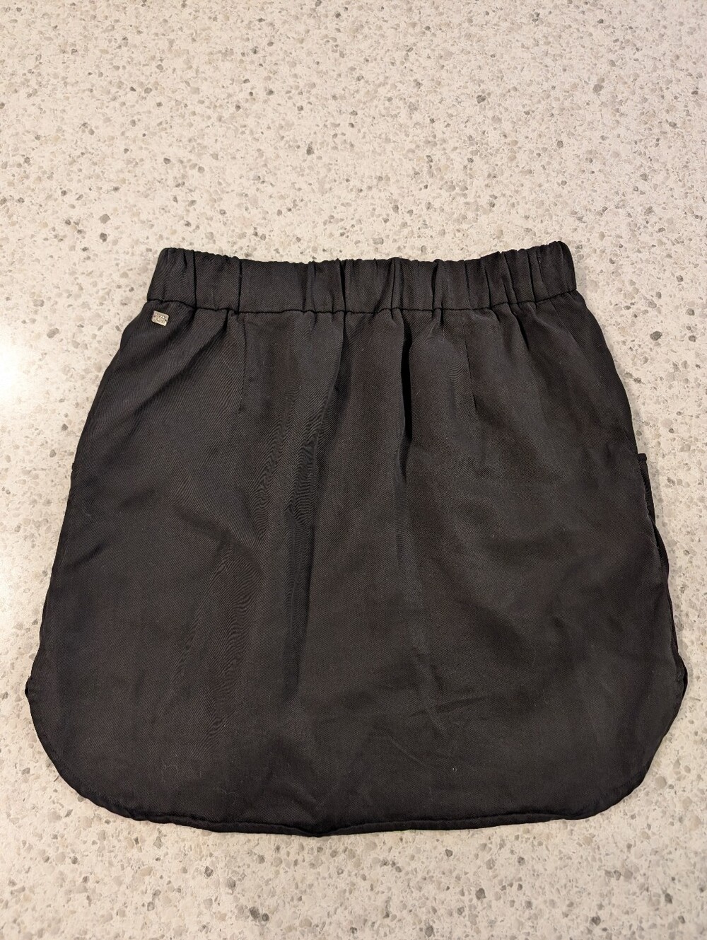 Monk And Lou Small Black Skirt High Waist Mini Flowy Pleated Silky Soft Pockets